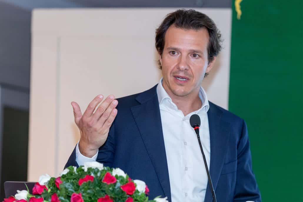 Robert Vreeman Of Sanorice Giving A Speech